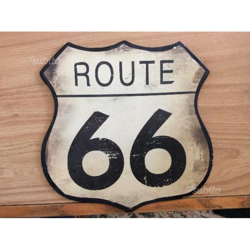 Route 66 Shield targa placca metallo piatto 27x27c
